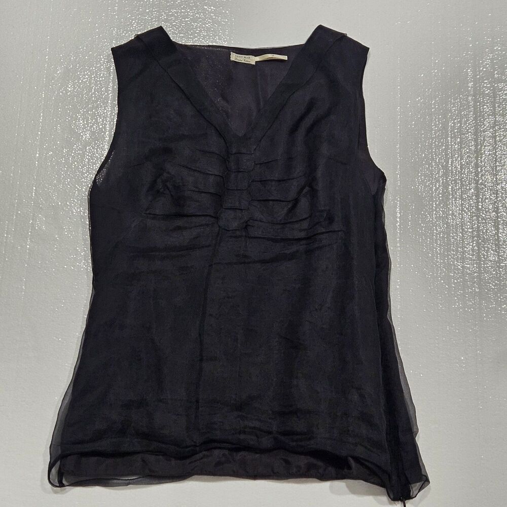LEON MAX 100% Silk Blouse With Side Zipper Size 6